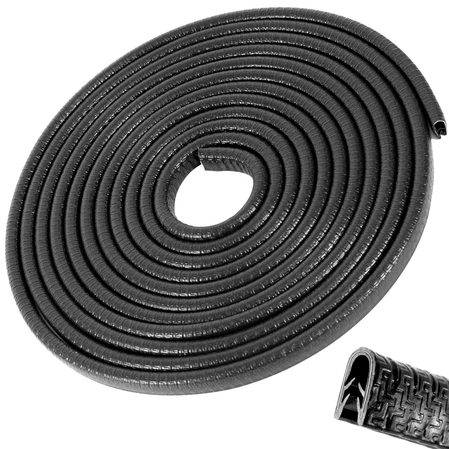 Car Door Edge Guards 32Ft(10M) Universal Rubber U Shape Edge Trim, Black | Ca...
