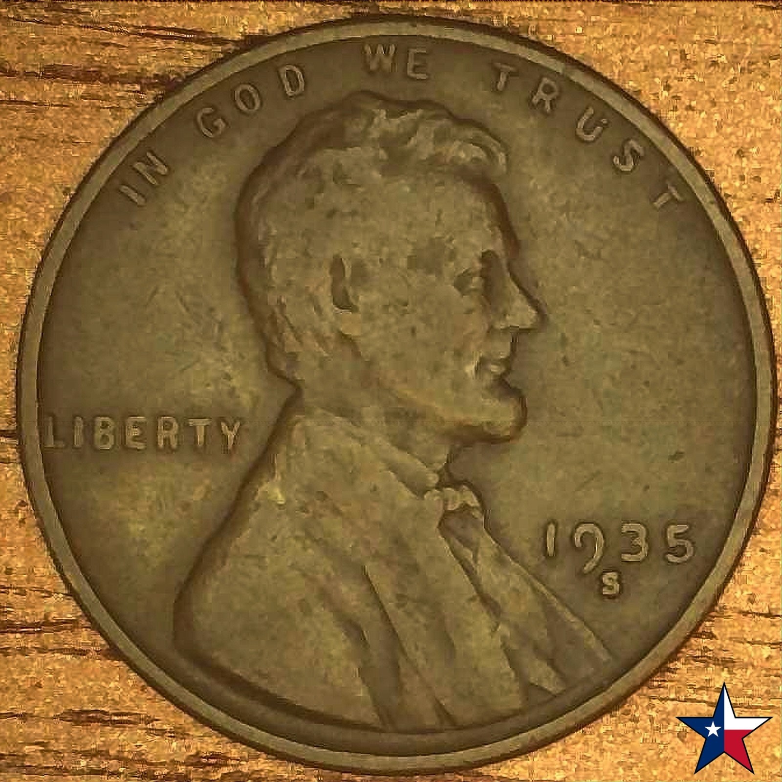 1935 S Lincoln Wheat Cent ~ RPM Error ~ F/VF Cond ~ Coppercoins: 1965S-1MM-001