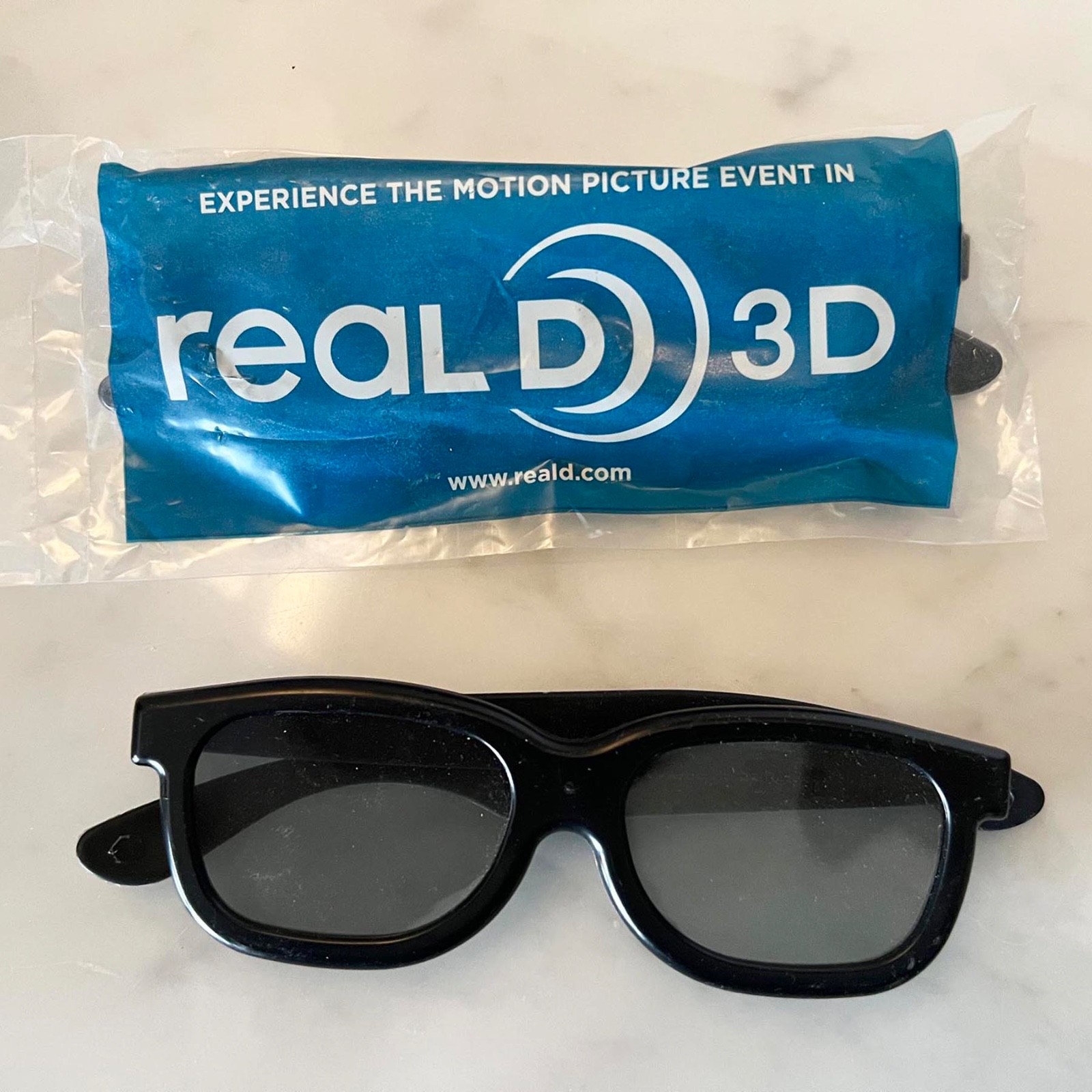 Real D 3D Glasses - Adult Size  Movie Theater Lot of 2 , One in Sealed Package