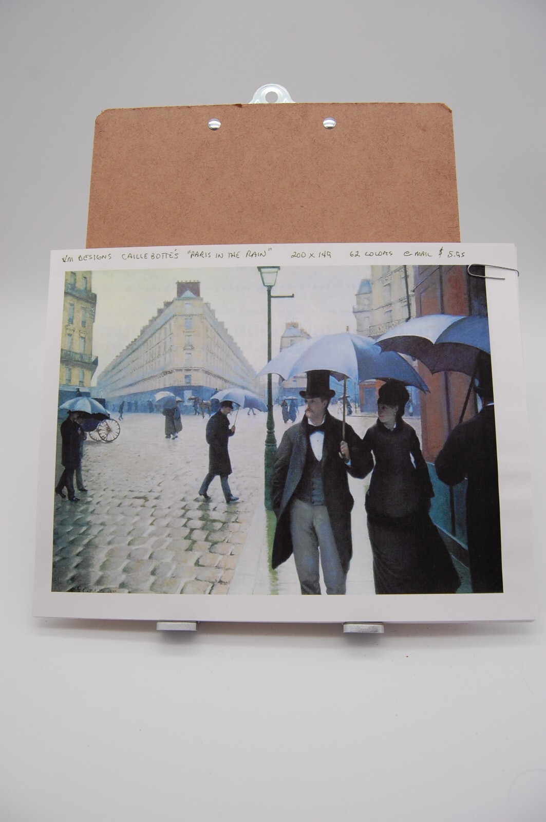 VM Designs Cross Stitch Pattern Chart "Paris in the Rain" Art by Caillebottes