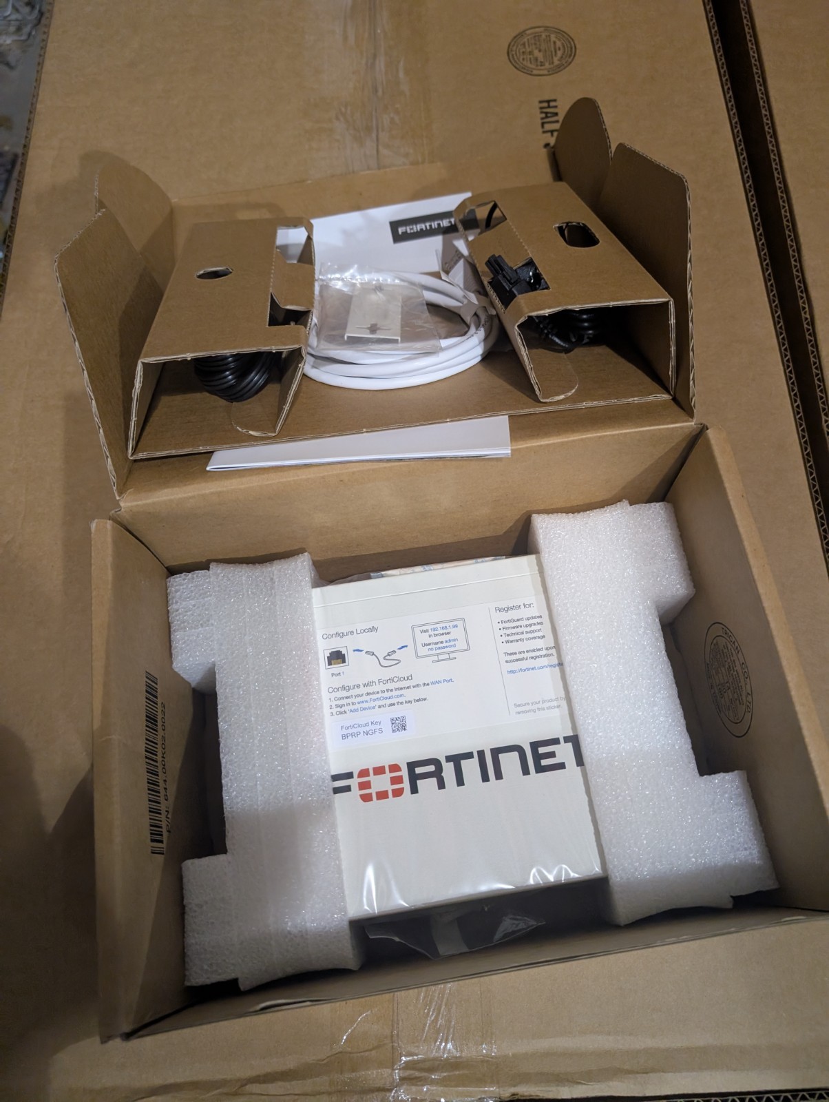 Fortinet Fortigate-60E Network Security Firewall Initialized FG-60E w/Adapter