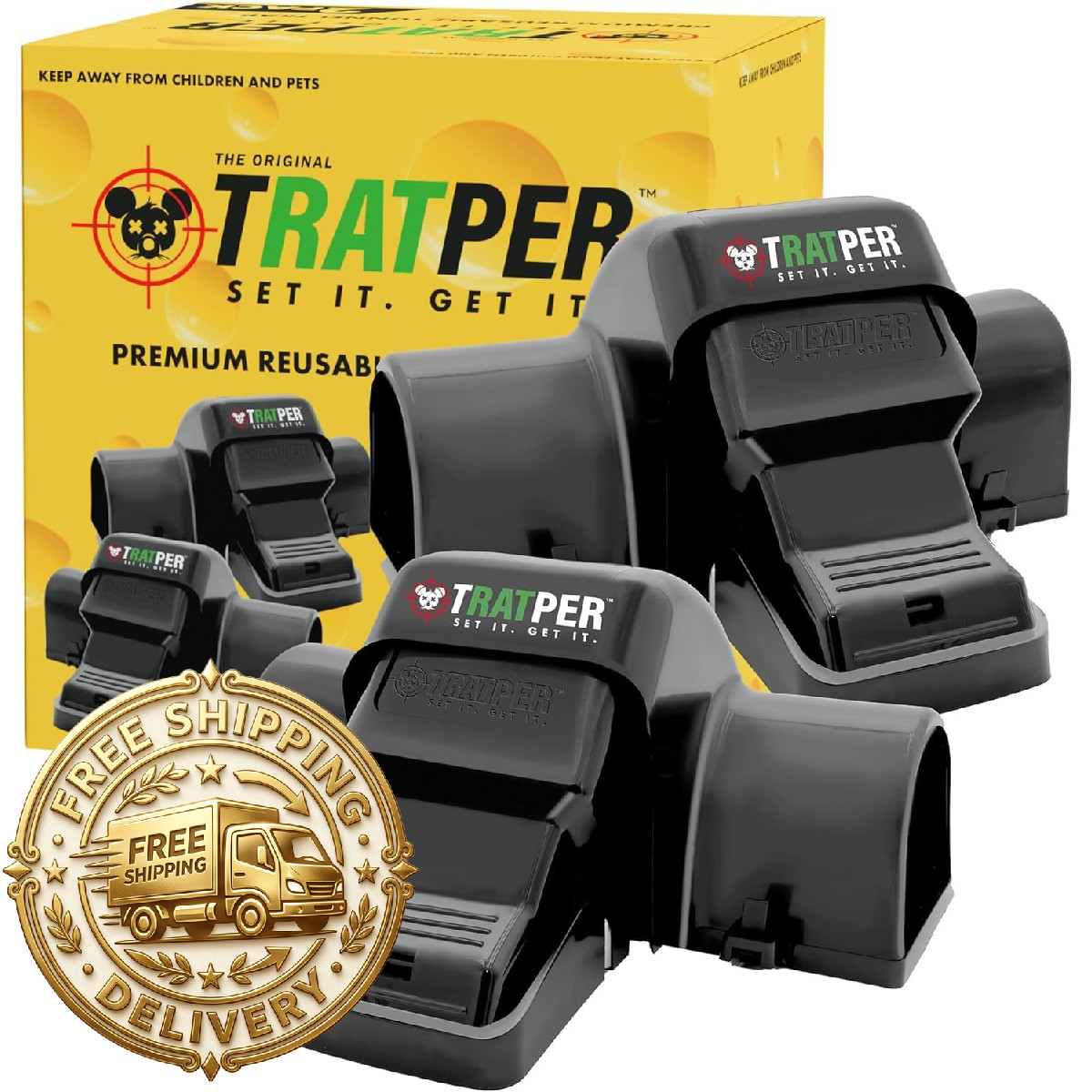 Tratper Rat And Chipmunk Traps. Prevents Accidental Triggering Dual Tunneled