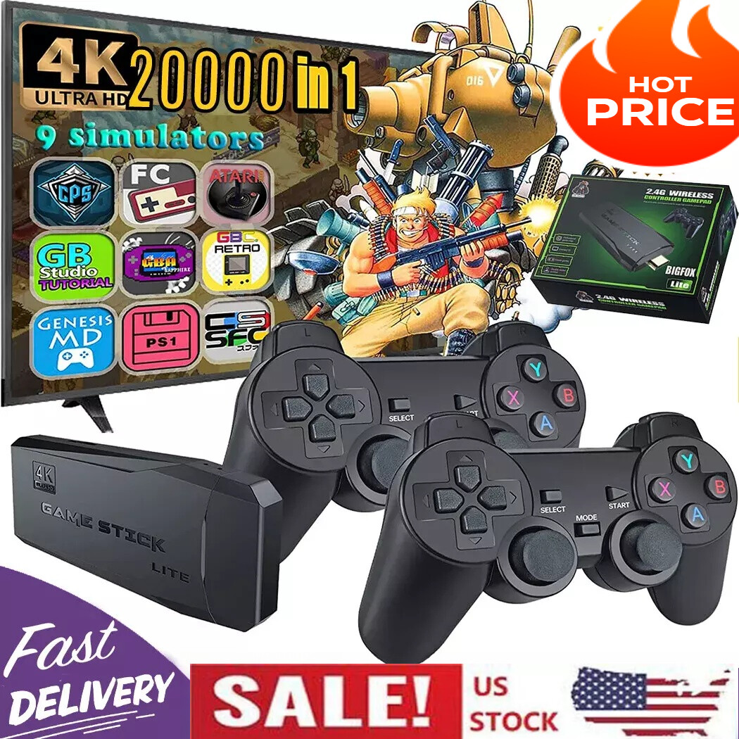 4K HDMI Retro Game Console  Output Plug and Play 20000+ Game Gamepad Controllers