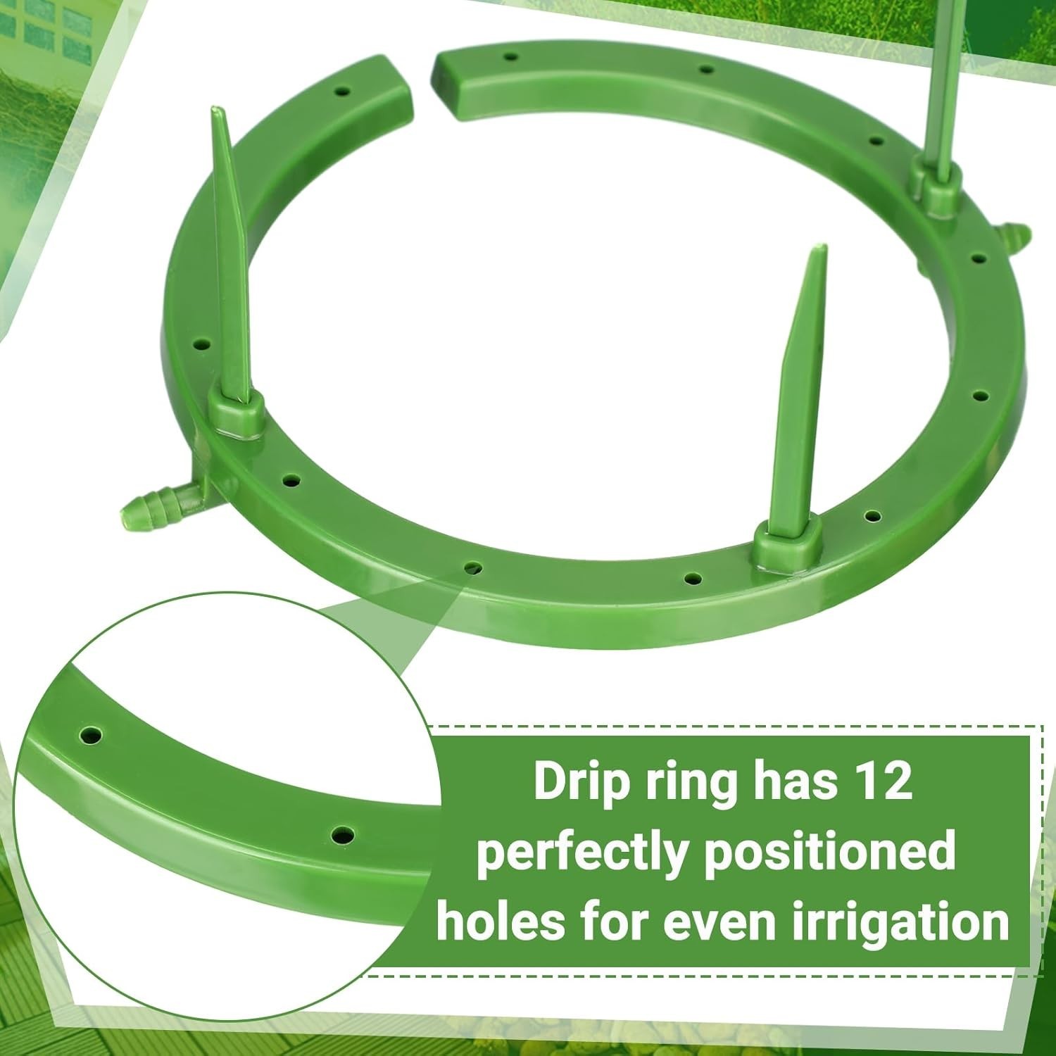 4-Pack Drip Irrigation Rings - 5-Inch Adjustable Watering Solution for Plants