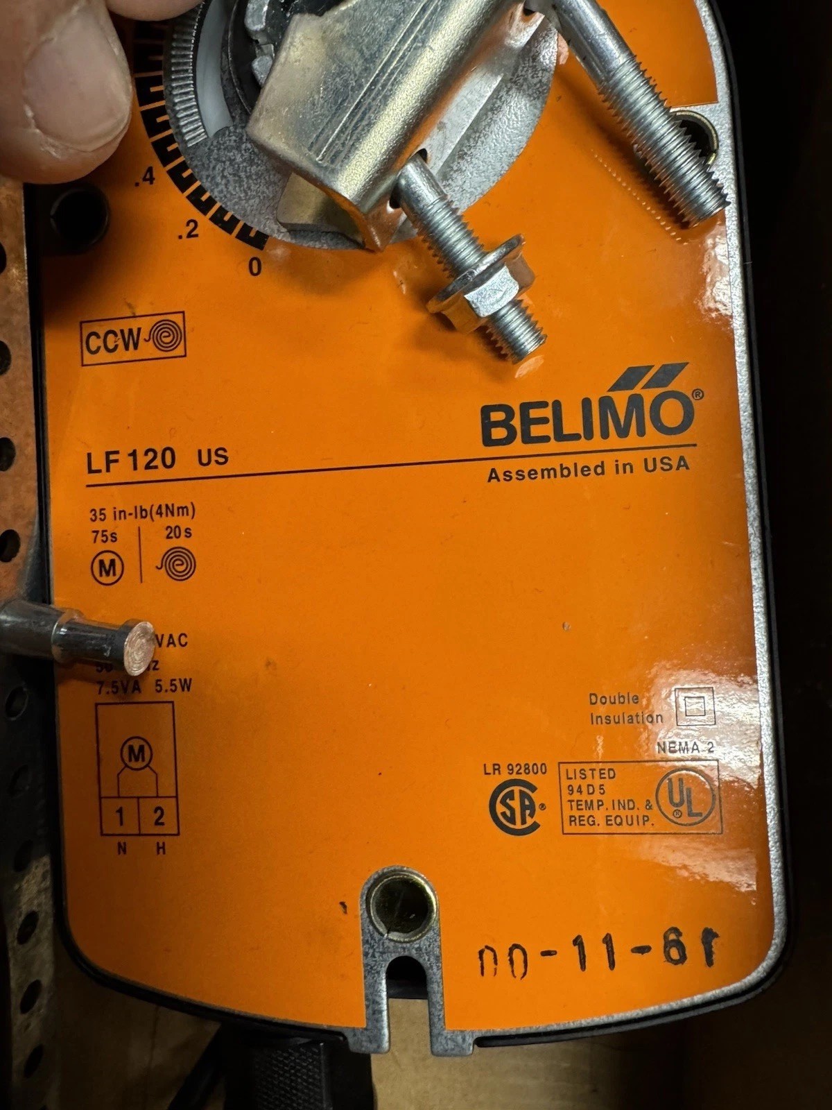 Belimo LF120-S. Spring Return Damper Actuator New