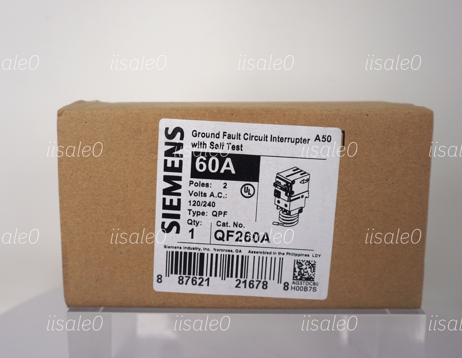 Siemens QF260A 2pole 60 amps GFCI circuit breaker self-test QTY QF260