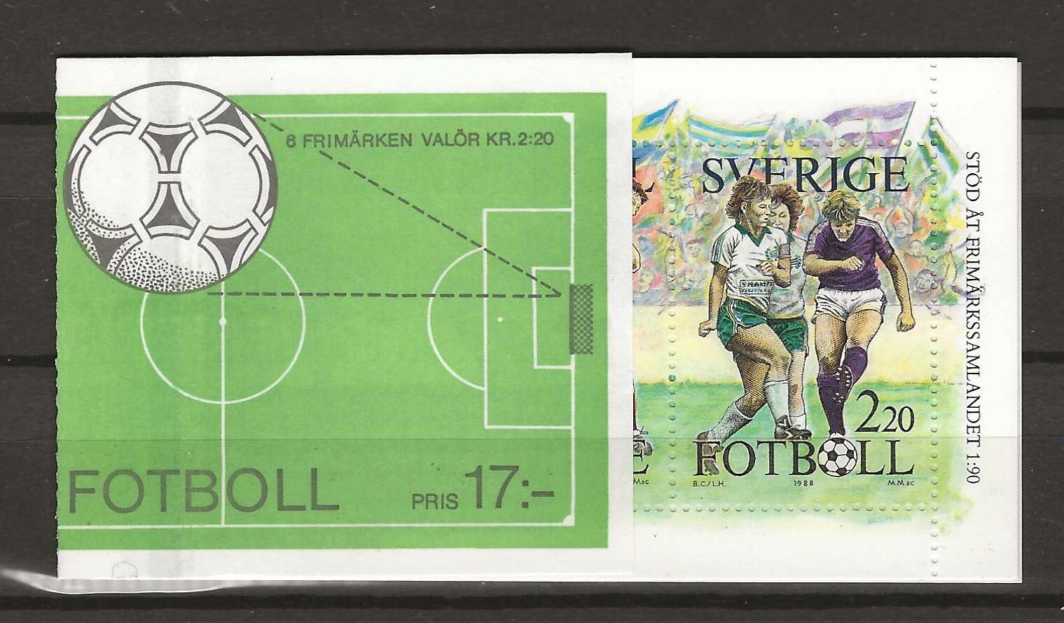 Sweden 1988 football complete booklet MNH  (n034)
