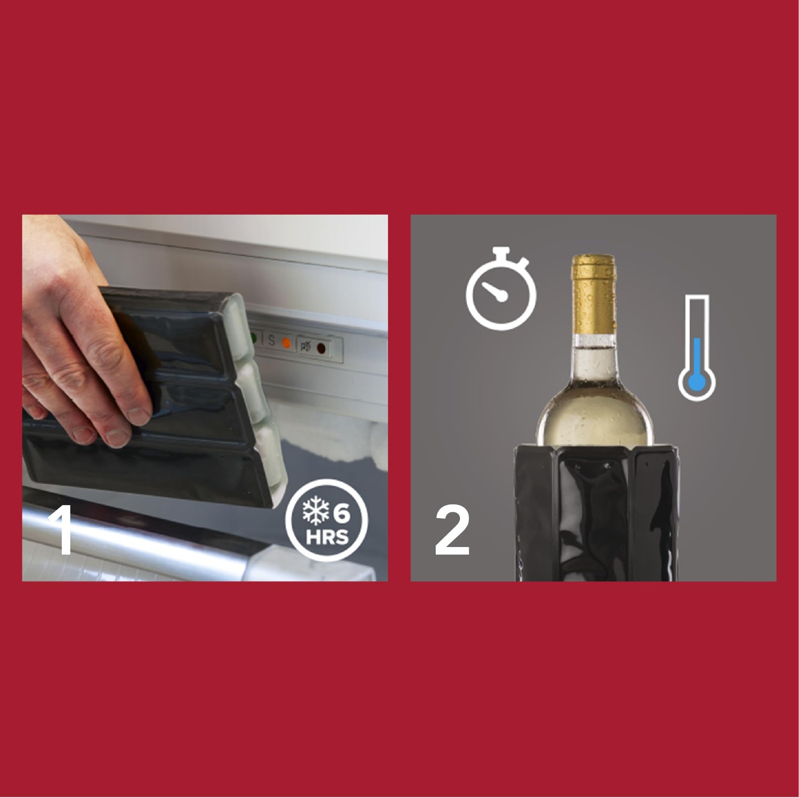 Rapid Ice Active Cooler Wine Bottle Chilling Sleeve Standard Silver
