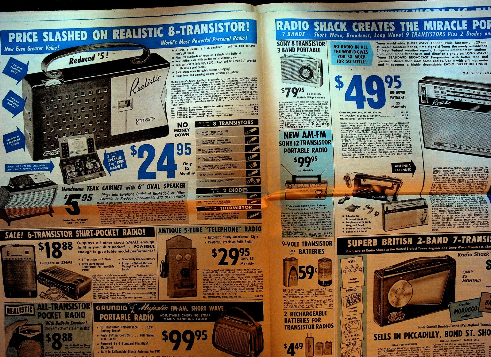 Radio Shack Fall 1960 Catalog Circular Stereo Preamp Speaker Camera Transistor