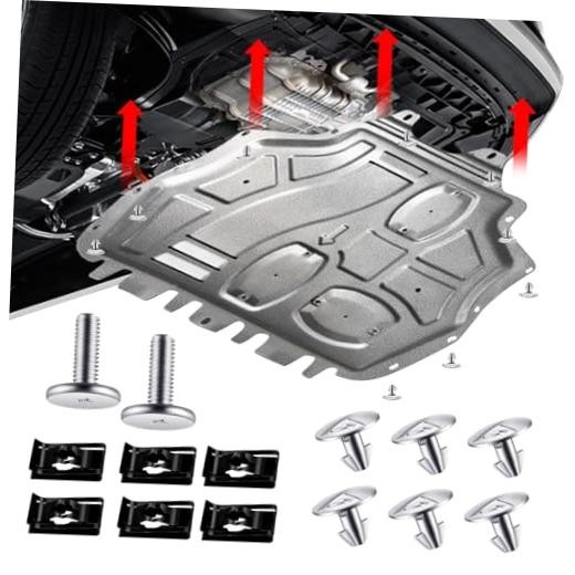 Engine Splash Shield Hardware Kit, Lower Cover Pin Screws and Clips, 14PCS