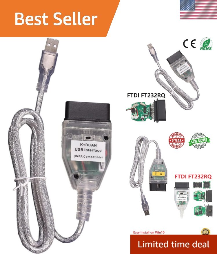 BMW INPA OBD2 K+DCAN Diagnostic Cable with Ediabas Switch for Efficient Testing