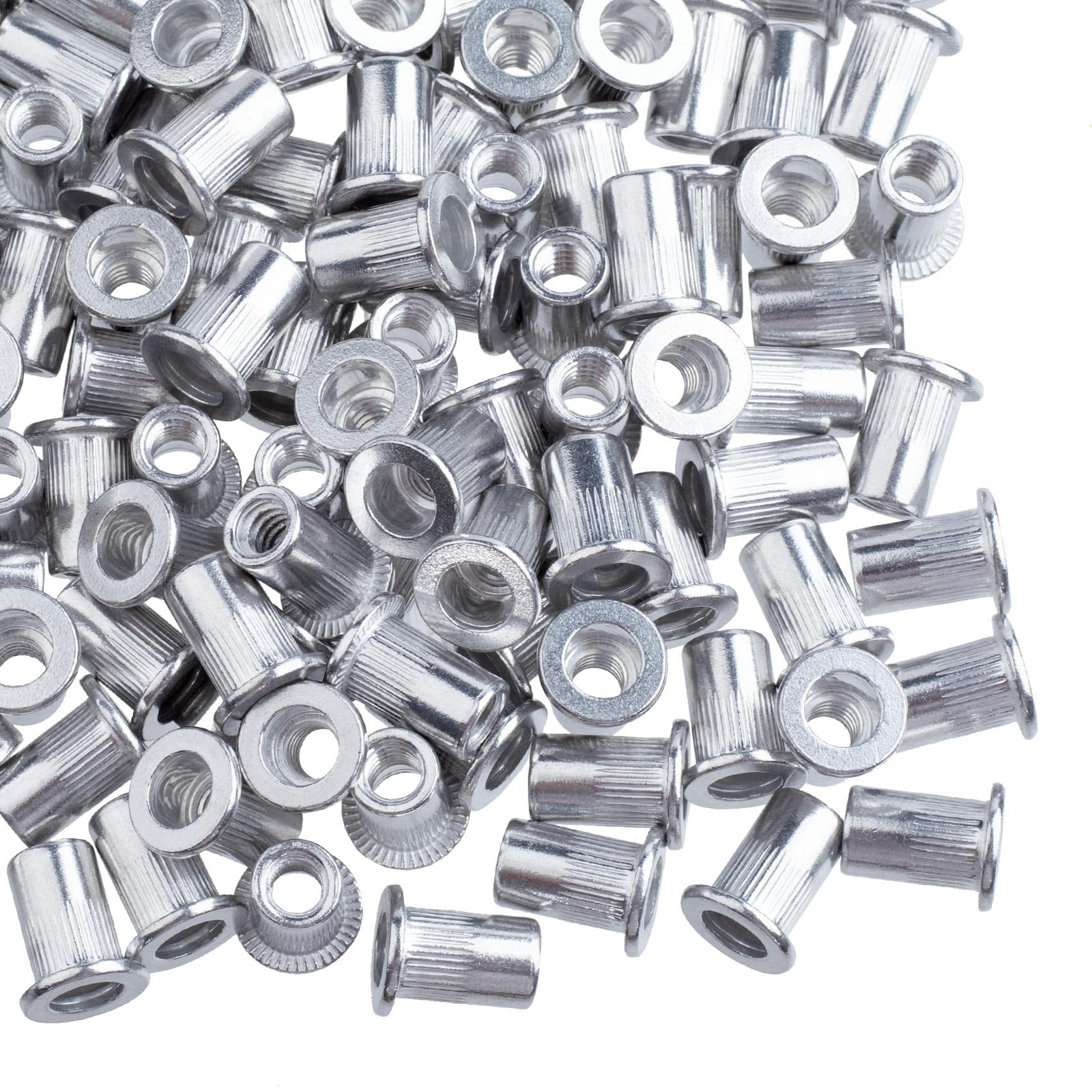 OIIKI 120 Pcs 1/4-20 Aluminum Flange Rivet 12.1mm x 15.1mm, silver -120pcs