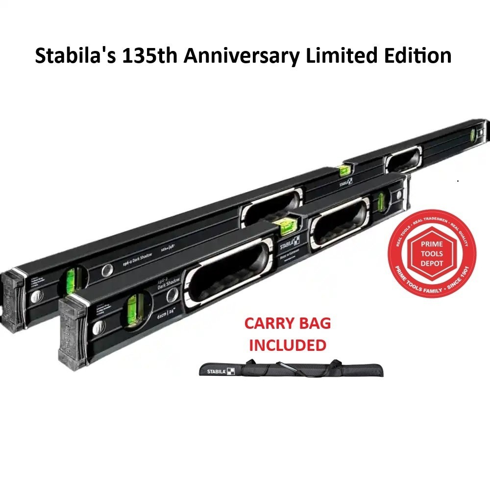 Stabila 37300 Limited Edition Dark Shadow Type 196-2 Level Set 24" & 48" and Bag