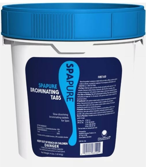 SpaPure Brominating Tabs 4 lb Bromine Tablets for Hot Tubs Spas Jacuzzi  NEW