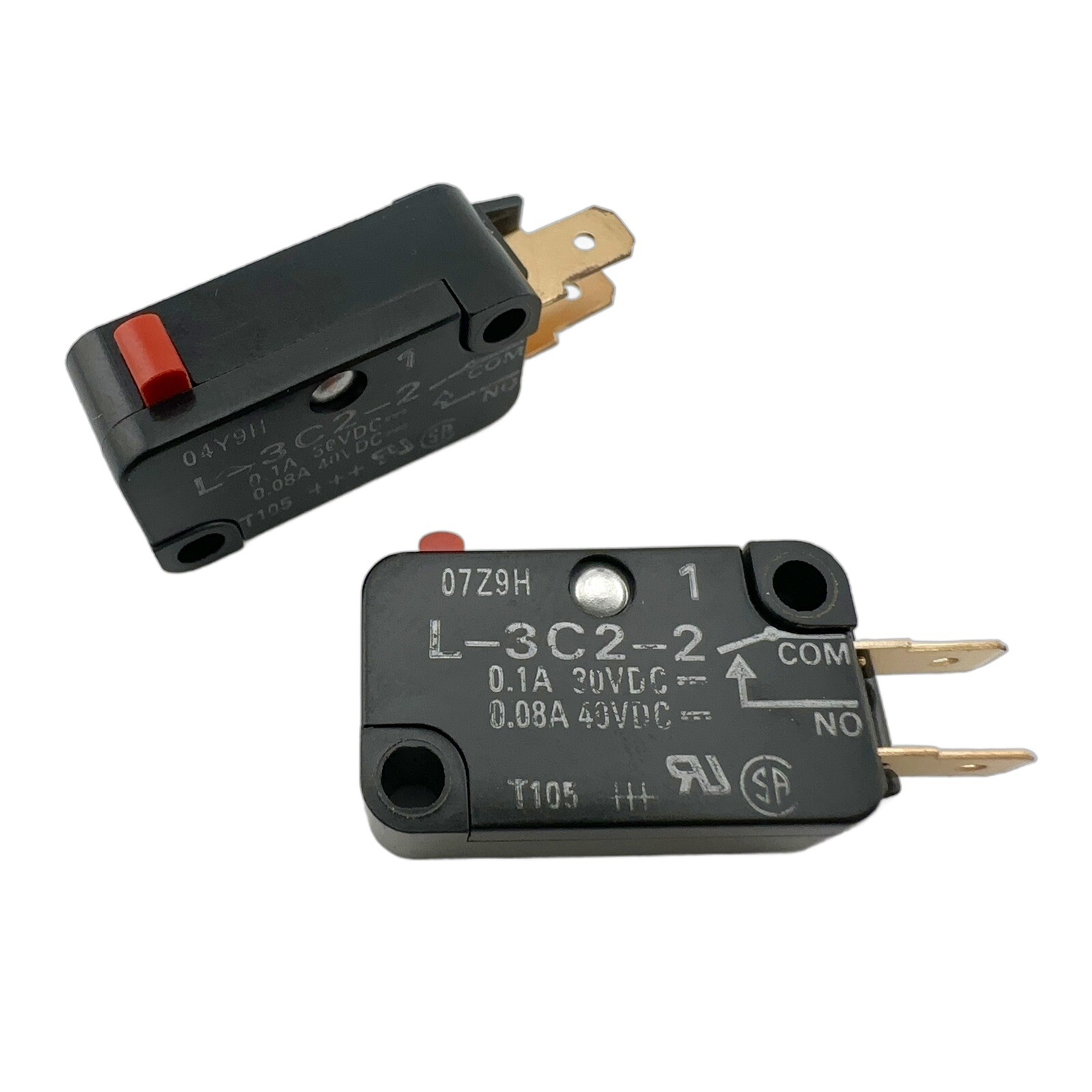 OMRON L-3C2-2 0.1A 30VDC 2-pin Micro-Switch For Microwave Oven Door (2 Pieces)