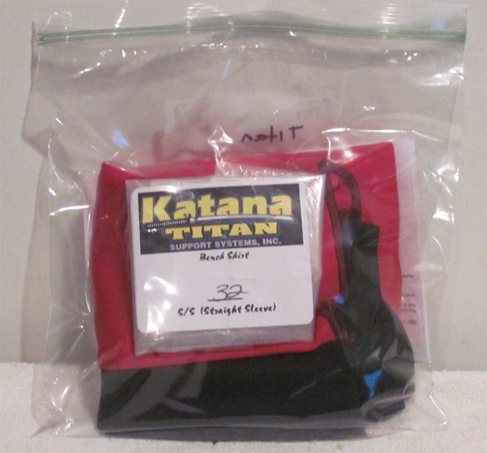 Titan Katana S/S Bench Shirt Size 32 Black & Red (BRAND NEW) Discontinued Color!