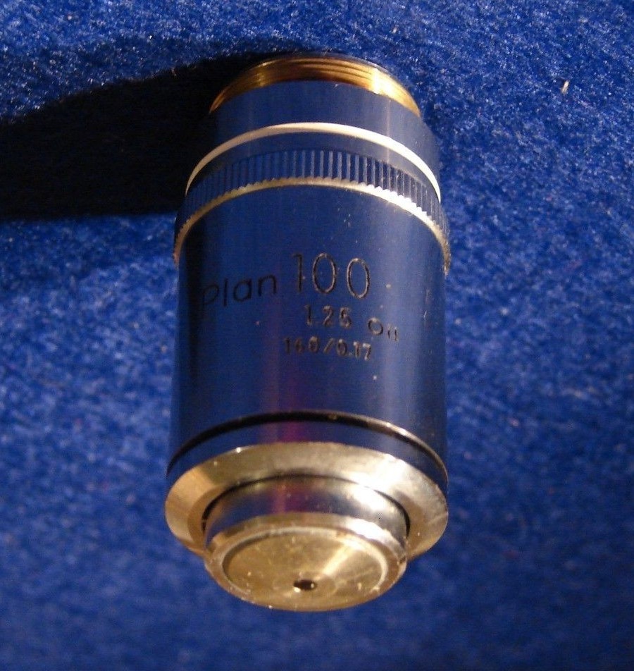 Nikon PLAN 100 Microscope Objective 100X 1.25 NA 160/0.17 Oil