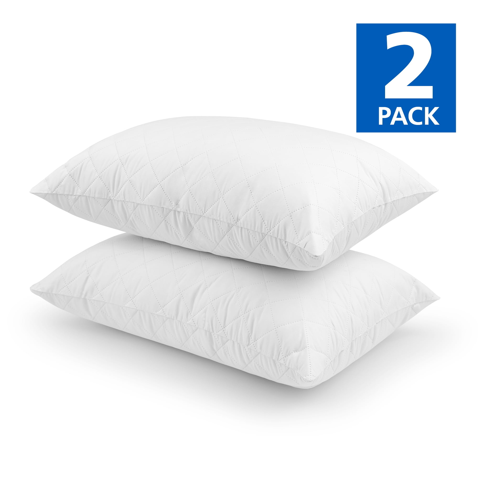 Memory Foam Cluster Bed Pillow, Standard Queen, 2 Pack