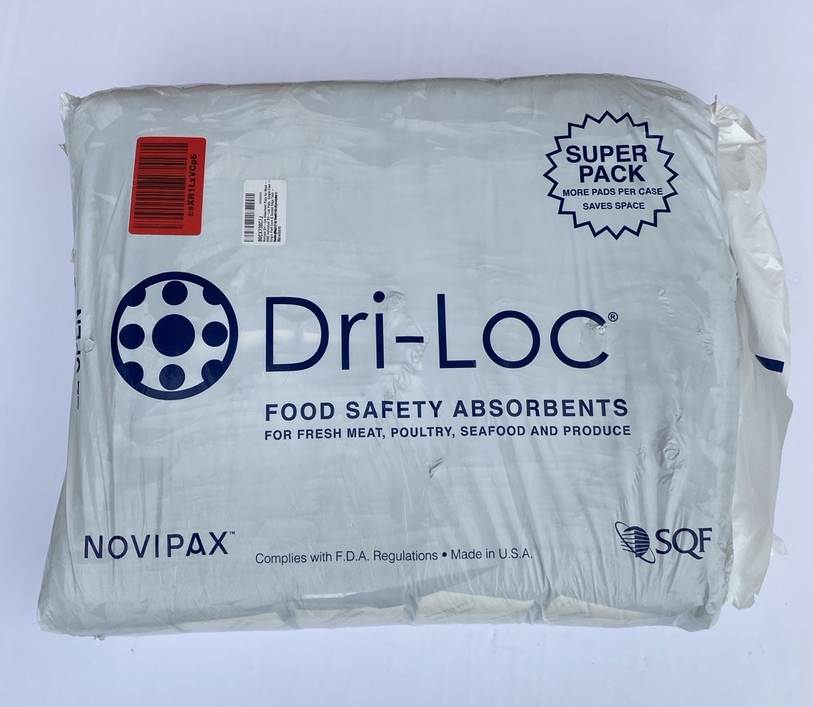 2000 Case 4 x 6.5 40g Dri-Loc Durable Absorbent Pads for Meat Fish Poultry