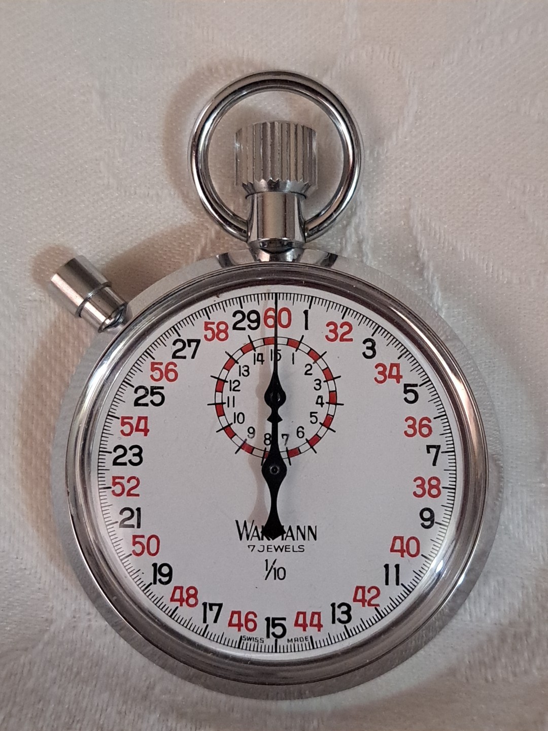 VNTG WAKMANN 1960's Tachymeter 7 Jewels Swiss Made 1/10 Rally Timer Stopwatch