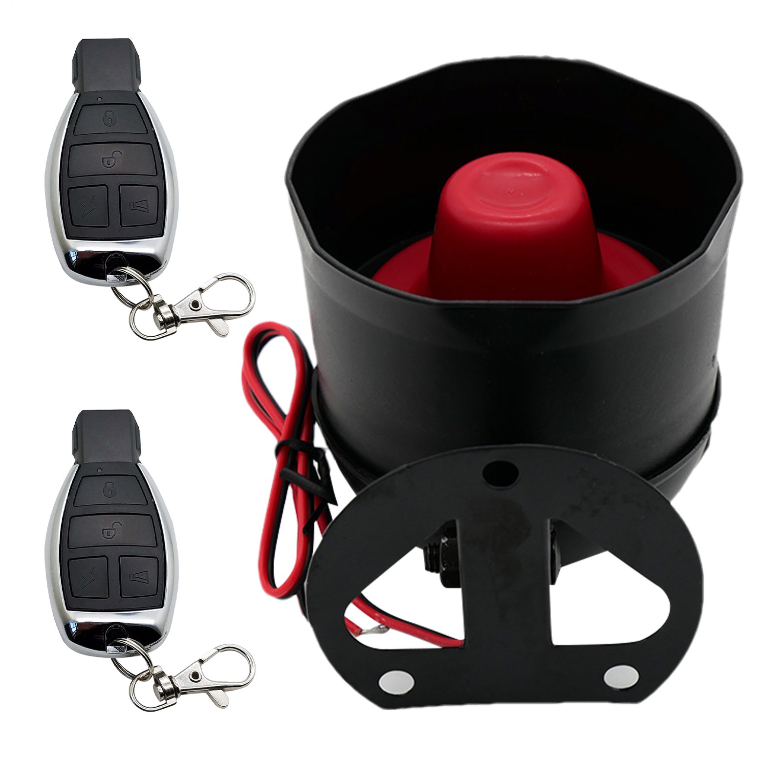 12V Universal Car Alarm System Security Vibration Alarm System W 2 Remote Contro