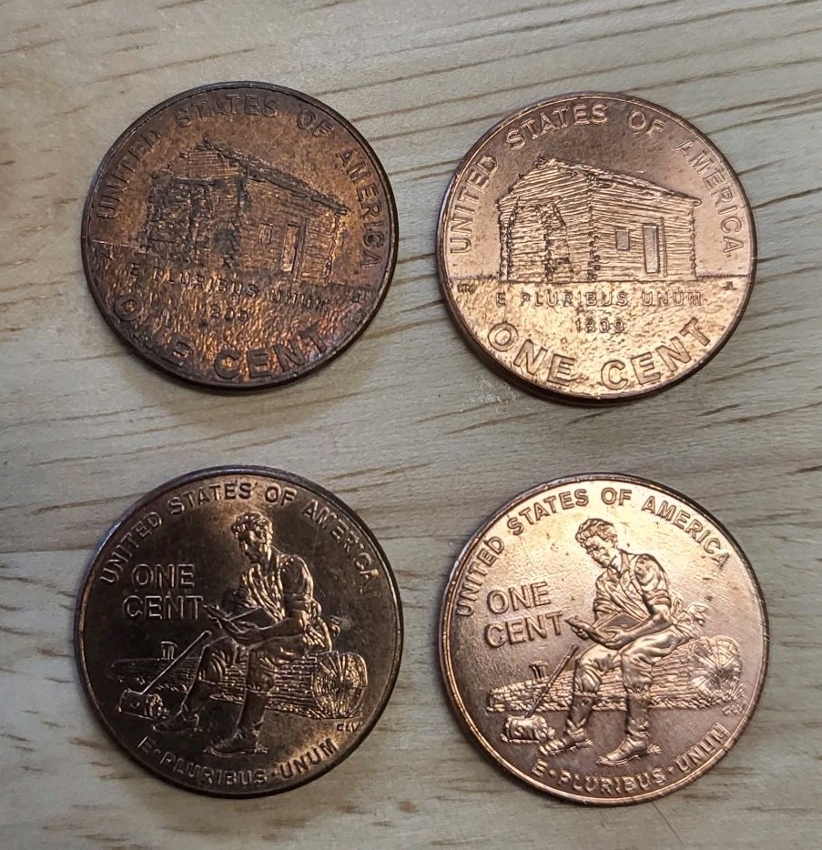 2 Denver 2 Philadelphia of Lincoln 2009 Bicentennial Cents 4 not cleaned coins
