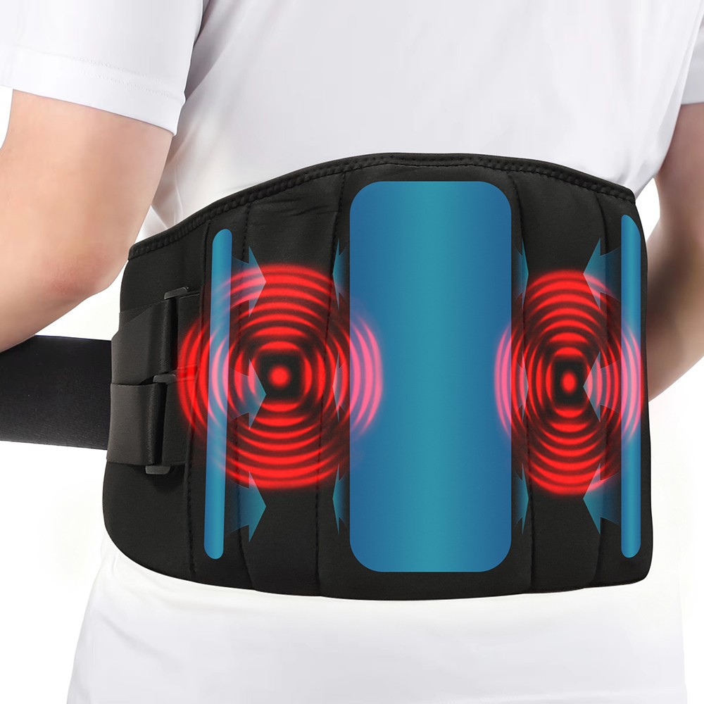 Cordless Heated Massage Vibration Lumbar Support Belt for Lower Back Pain Relief