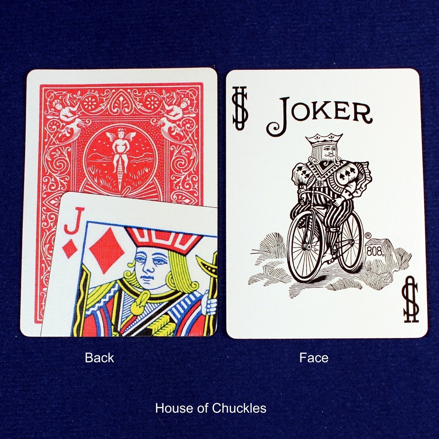 Jack of Diamonds Overlapping Red Back, Bicycle Printed Gaff Card, Joker