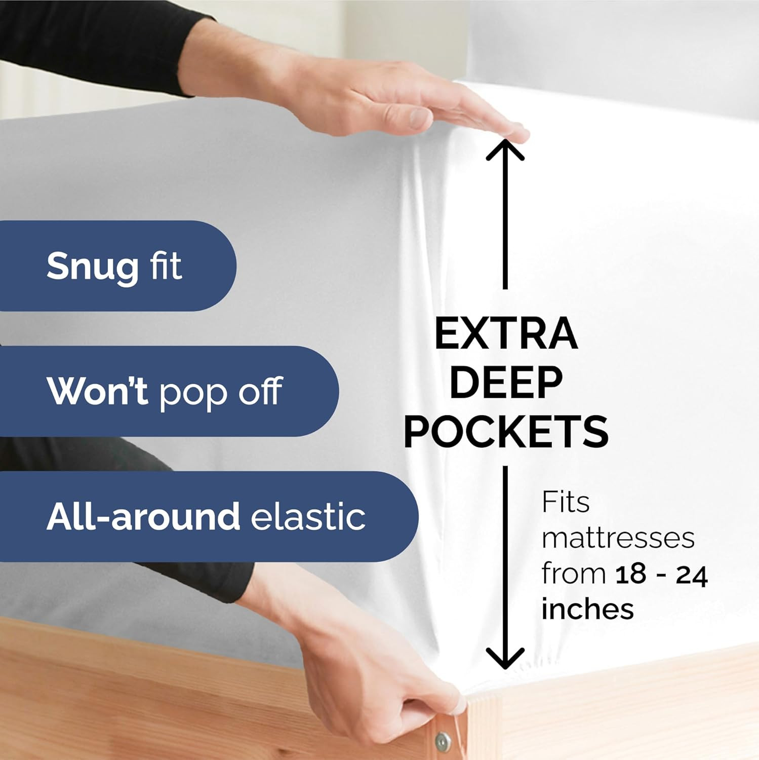 Extra Deep King Sheet Set - 6 Piece Breathable & Cooling Sheets - Hotel Luxury B