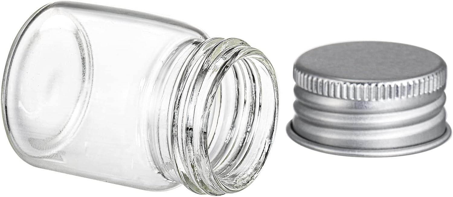 36Pcs 15ml(1/2oz) Empty Tiny Jars Small Glass Vials with Lids Lab Clear