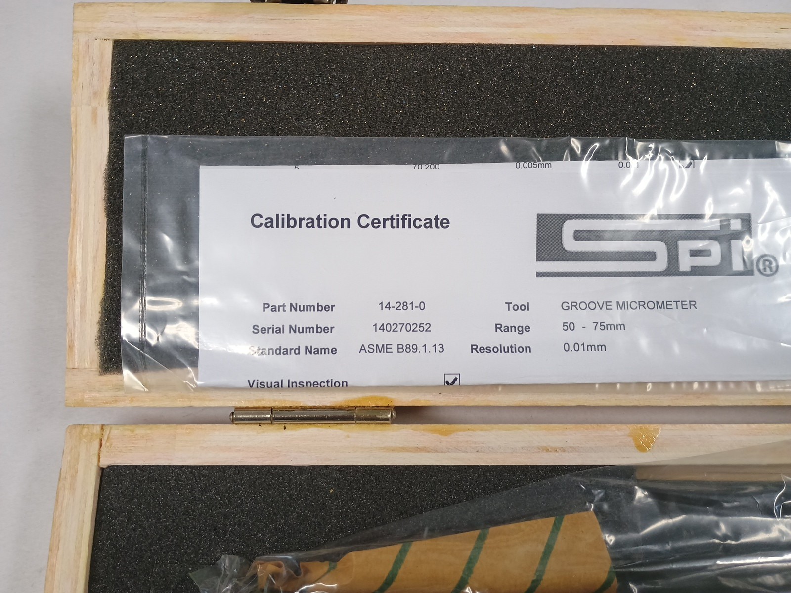 SPI 14-281-0 50-75mm Groove Micrometer