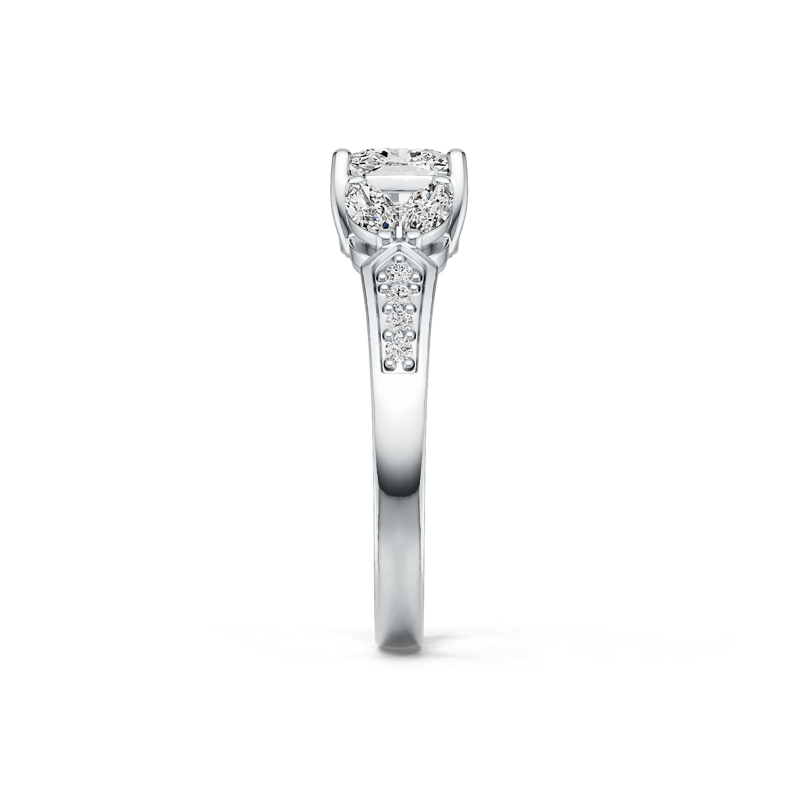 Sterling Silver Semi Mount Ring Setting Cushion CU 7X7mm with White Topaz