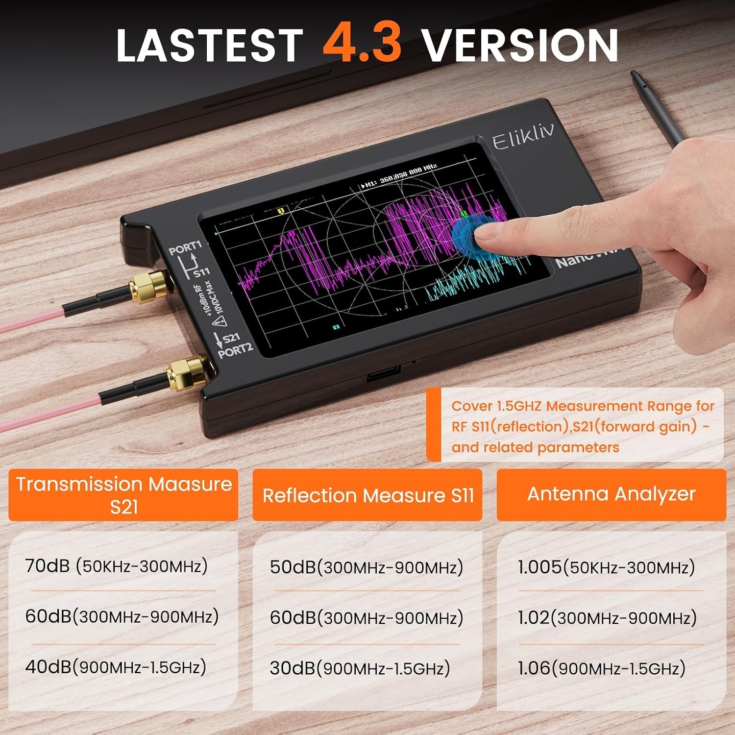 Portable NanoVNA-H4 Vector Network Analyzer