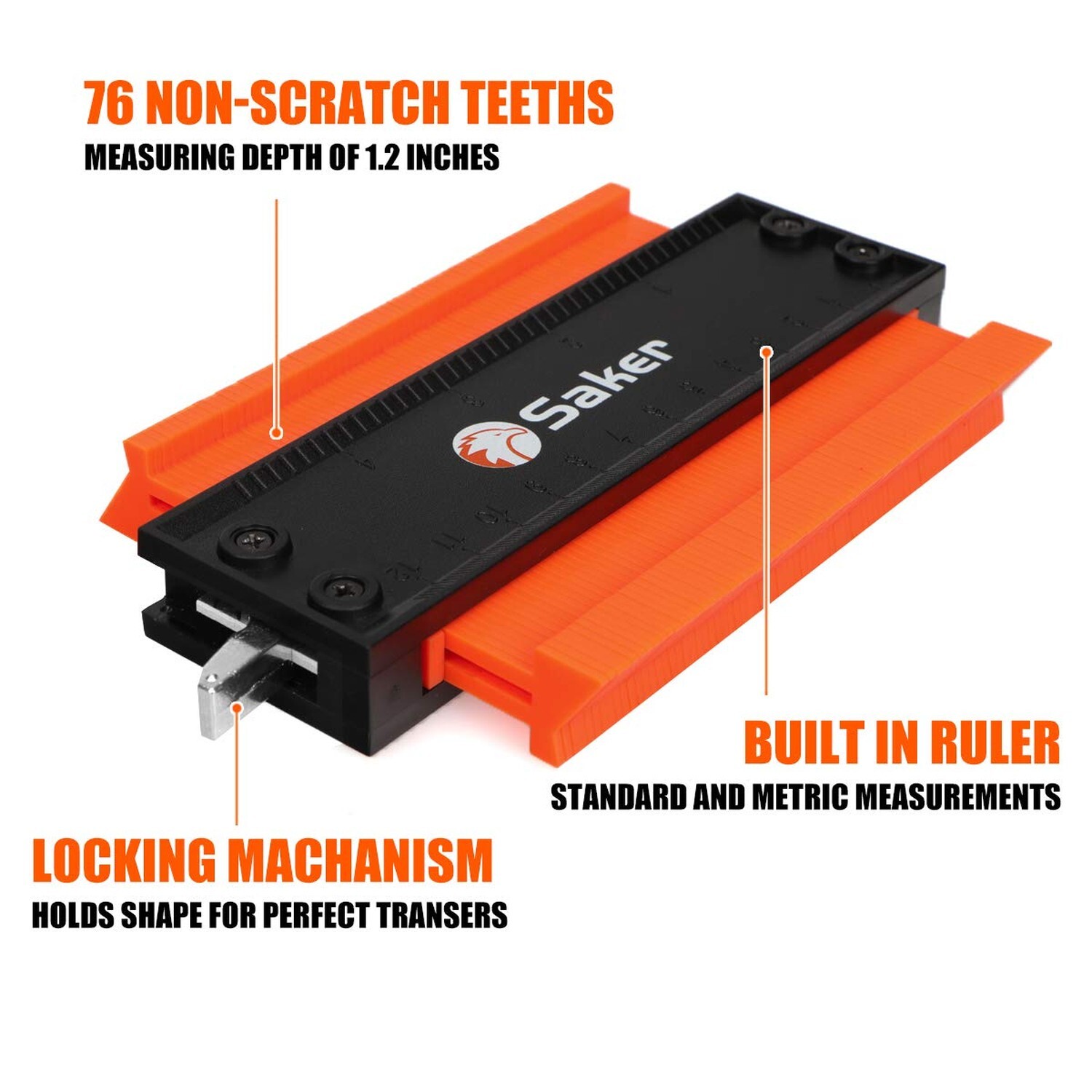 Saker Contour Gauge (5 Inch Lock) Profile Tool- Adjustable Lock-Precisely Cop...