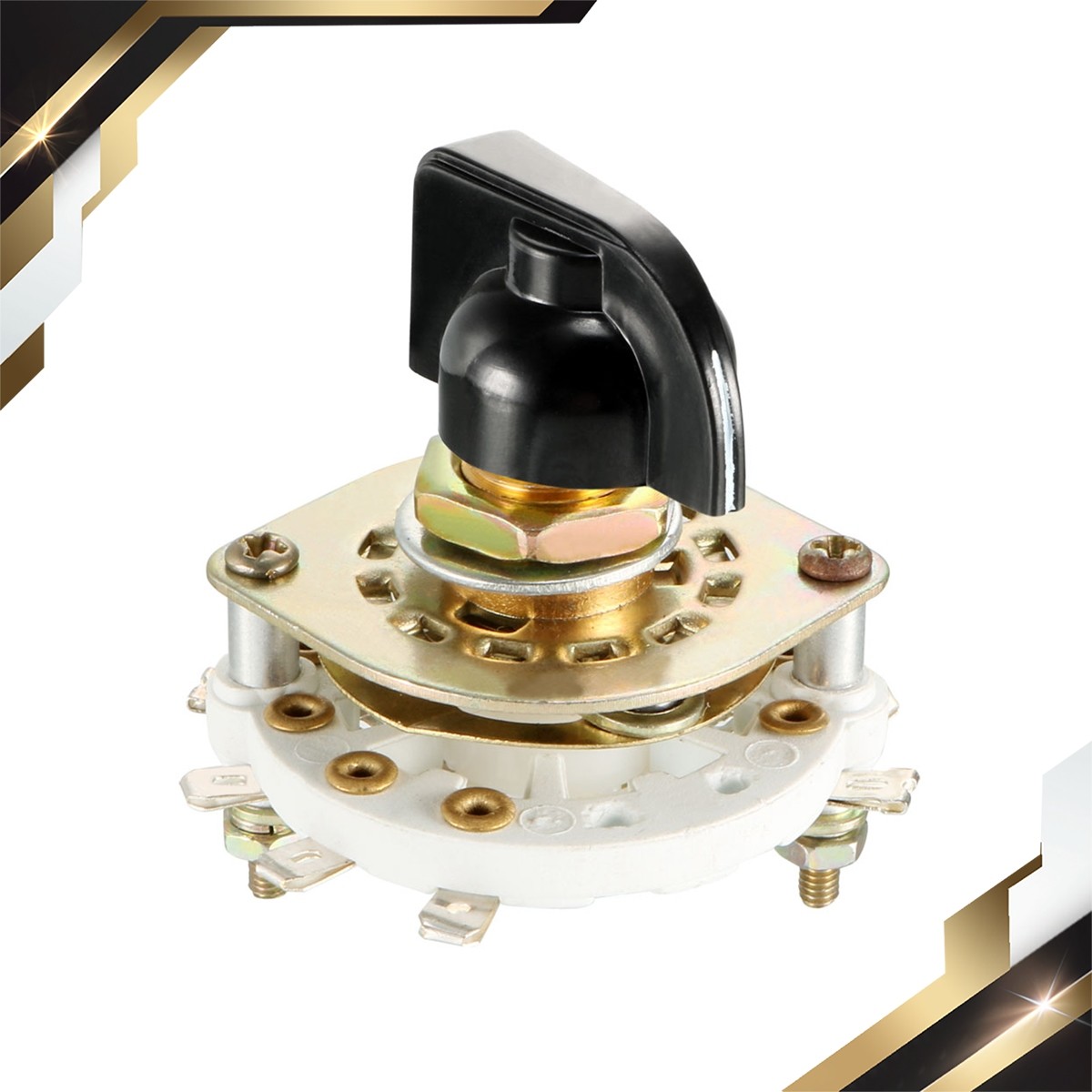 2P3T 2 Pole 3 Throw Single Deck Band Channel Rotary Switch Selector Plastic Knob