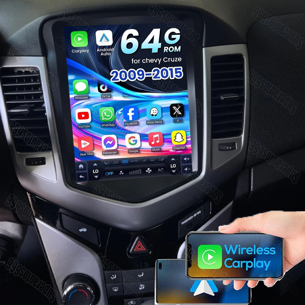 Apple Carplay For Chevy Cruze 2009-2015 Android 15 Car Radio Stereo GPS FM 64GB