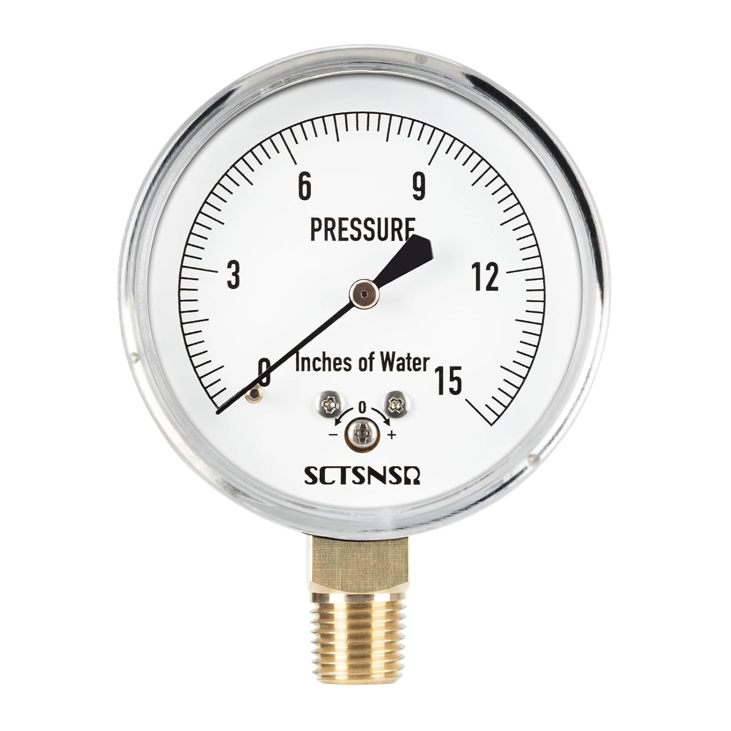 0 to 15 Inches of Water Column Pressure Gauge, Capsule Measurement 0-15 inH2O