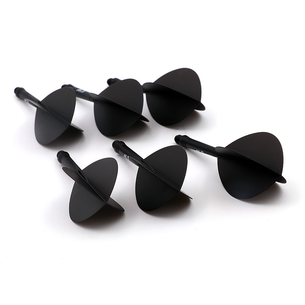 CUESOUL Integrated Dart Shaft and Flights 6 Pieces Teardrop Shape-Black 28mm