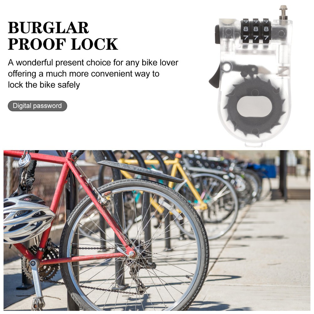 3 Pieces High-security Bike Lock Combination for Snowboard Ski Cable