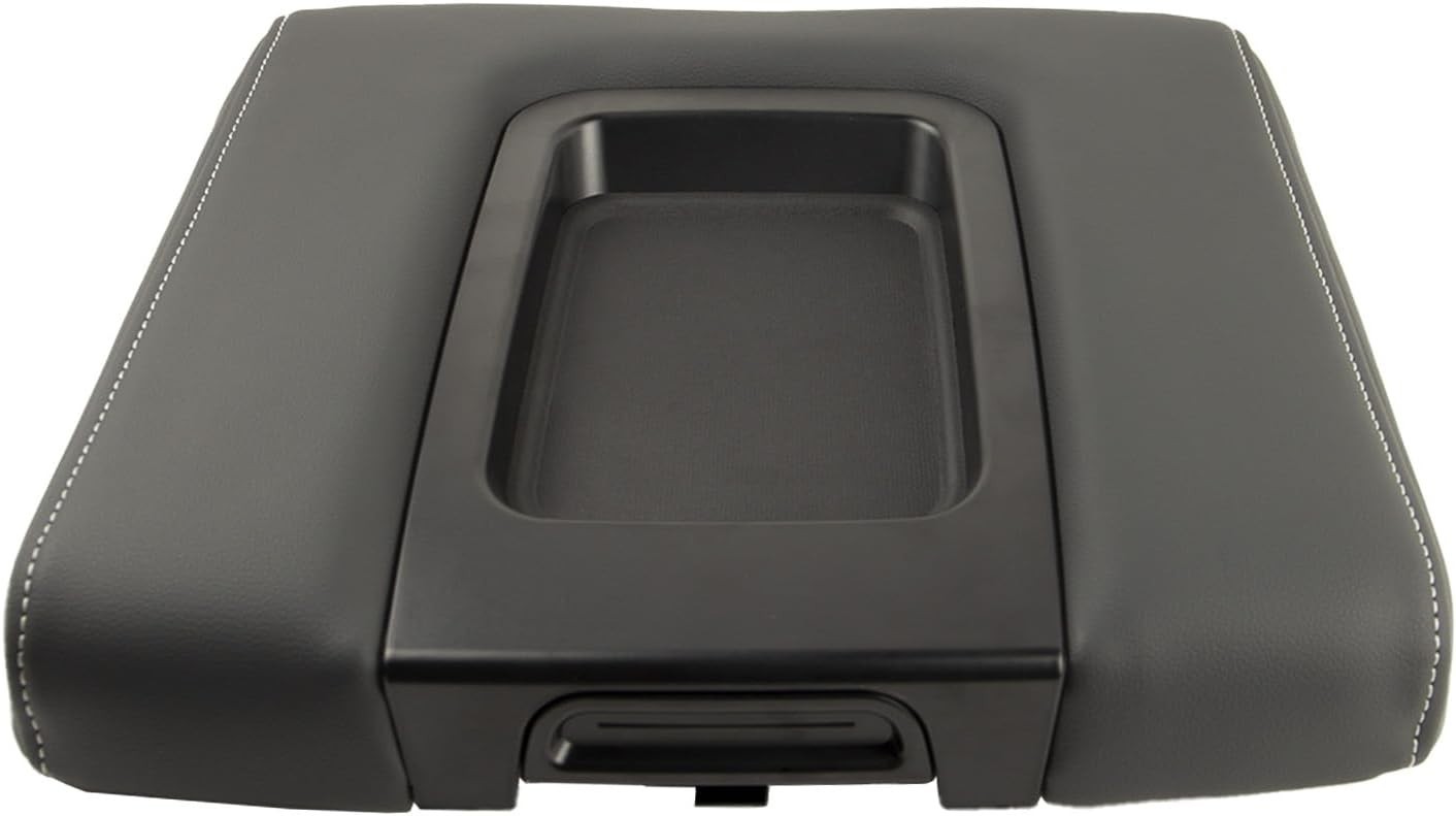 Front Center Console Armrest Lid Cover Black with Mat for 2014-2019 Vehicles