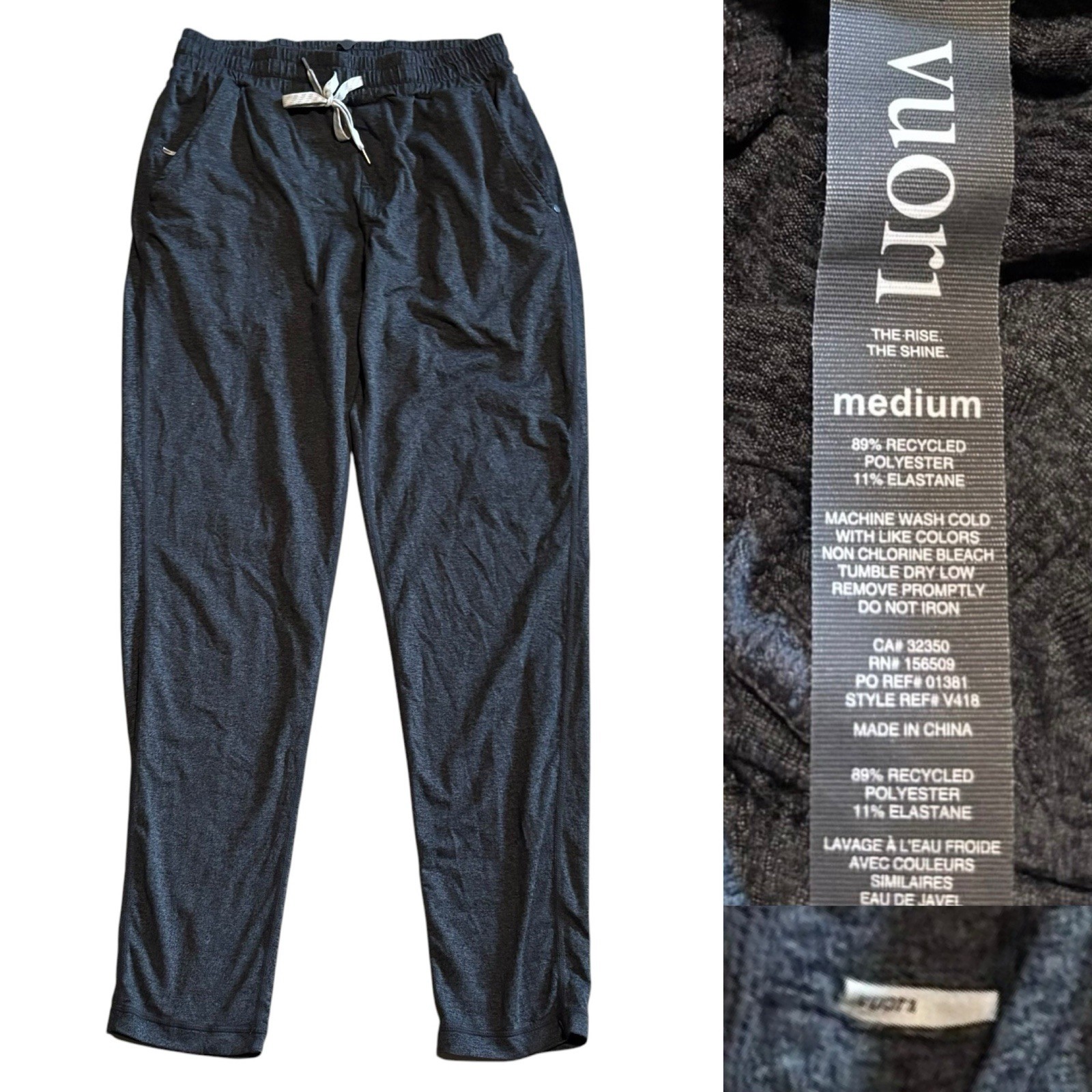 Vuori Ponto Performance Pant 30" Men’s Size Medium In Charcoal Heather