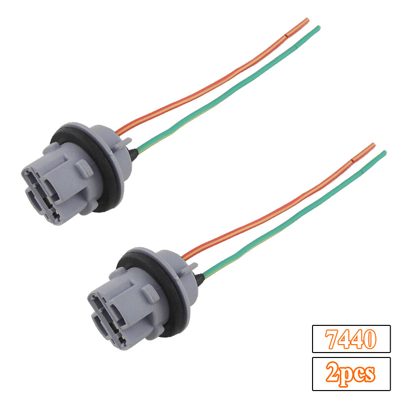 2x 7440 992 Female Socket Daytime Running Light DRL Bulb Connector Wire Harness