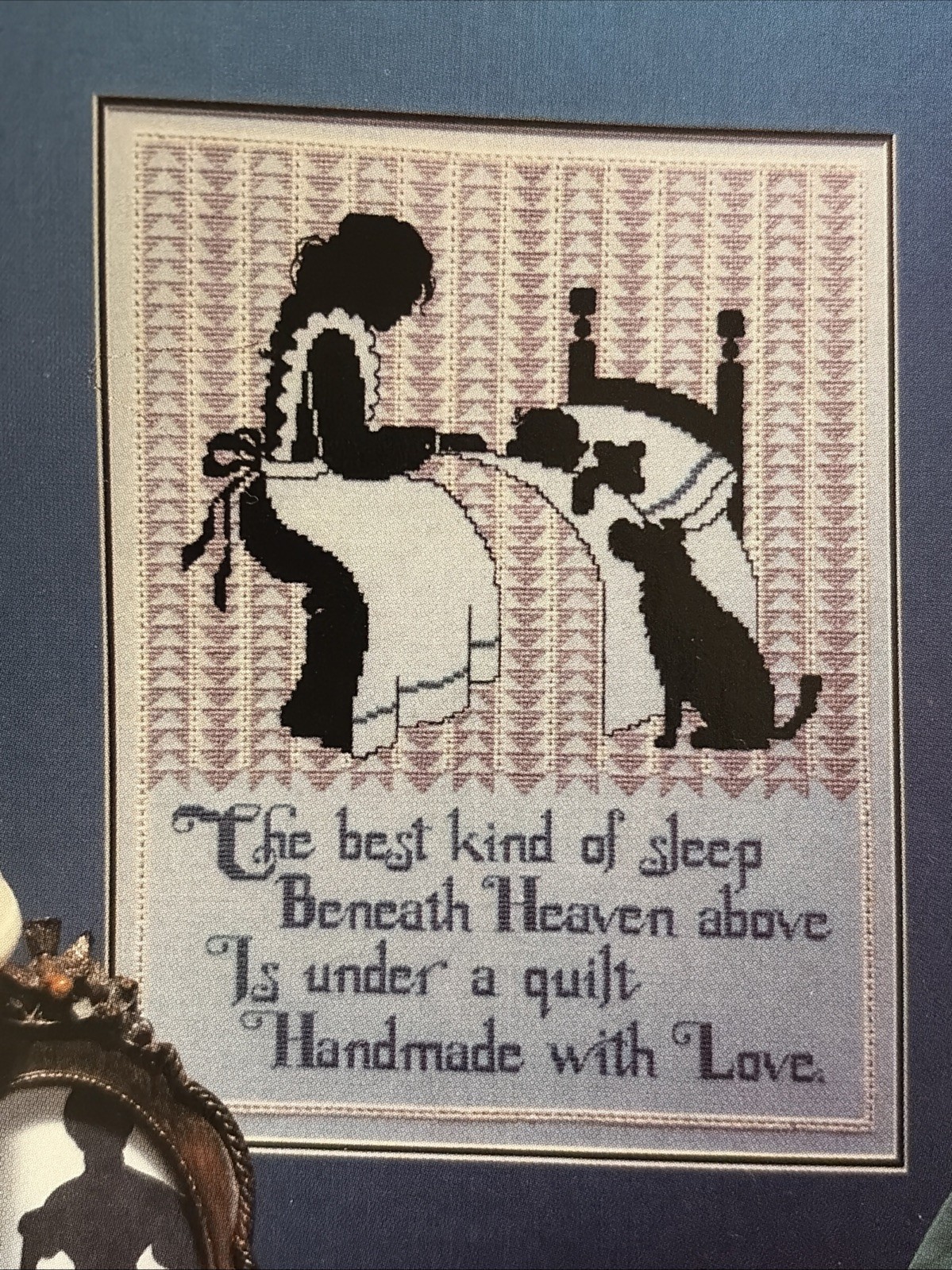 Bedtime Silhouette Cross Stitch Pattern- Quilt Sleep Love Quilting Gift