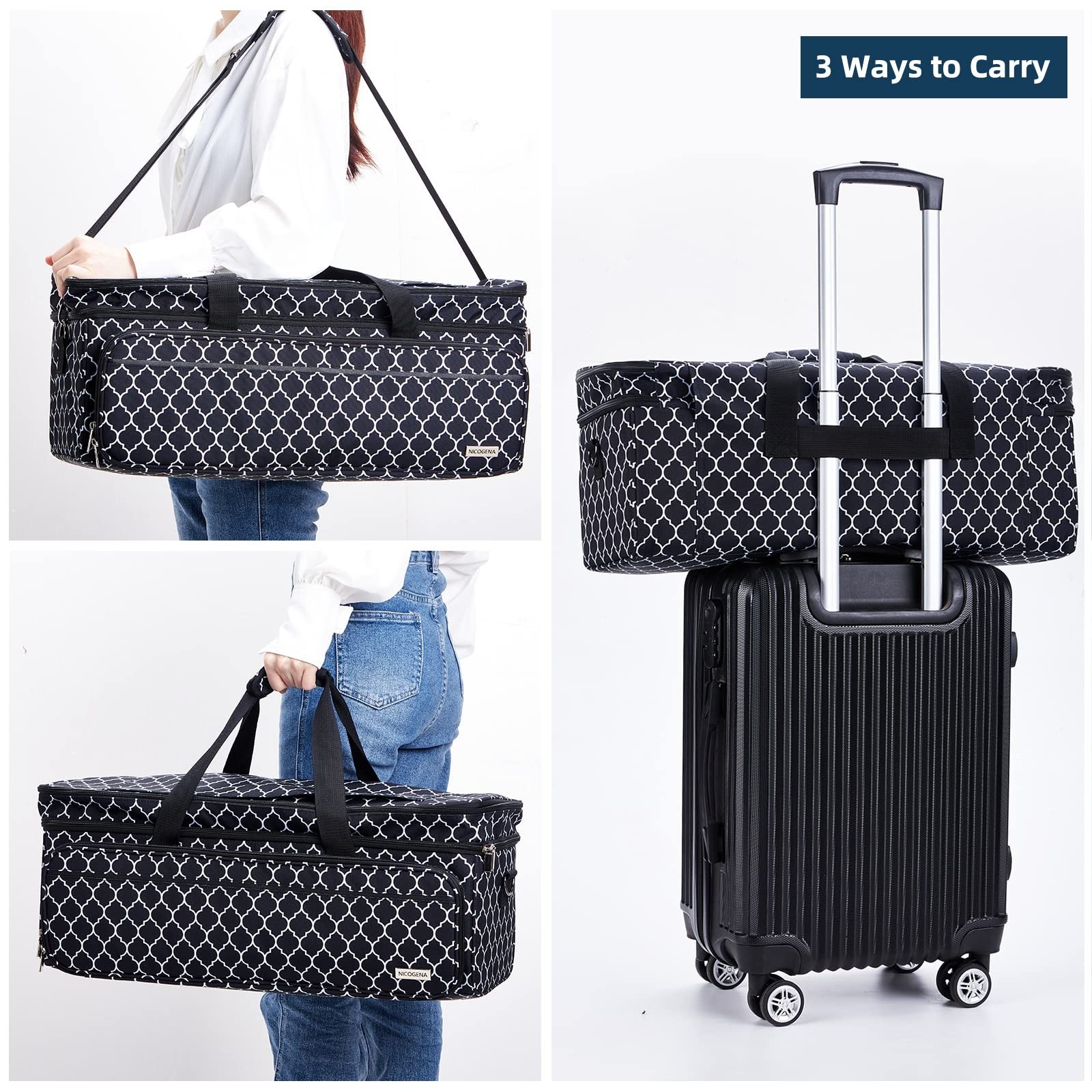 NICOGENA Double Layer Carrying Case with Mat Pocket for Cricut Maker 3, Explo...