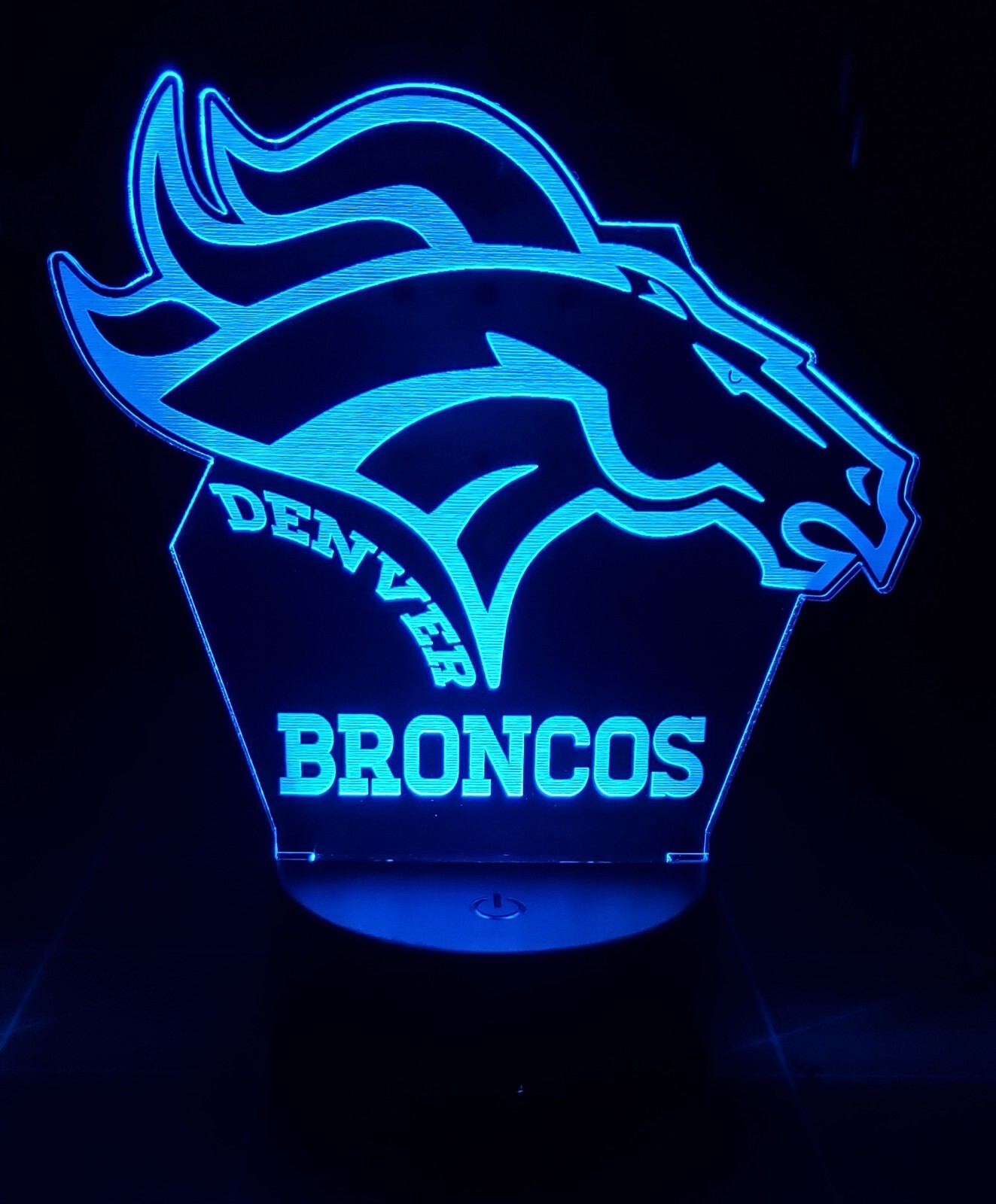 NFL Denver Broncos 3D LED Night Light 16 Color Changing Acrylic W/ Remote & Base
