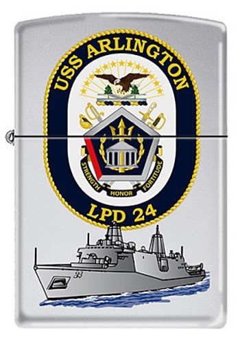 USS Arlington (LPD-24) Zippo MIB  Polished Chrome 2011