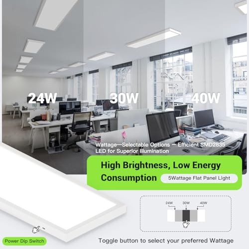 1x4 LED Flat Panel Light,Surface Mount Ceiling Light,5CCT 1x4FT 2PACK