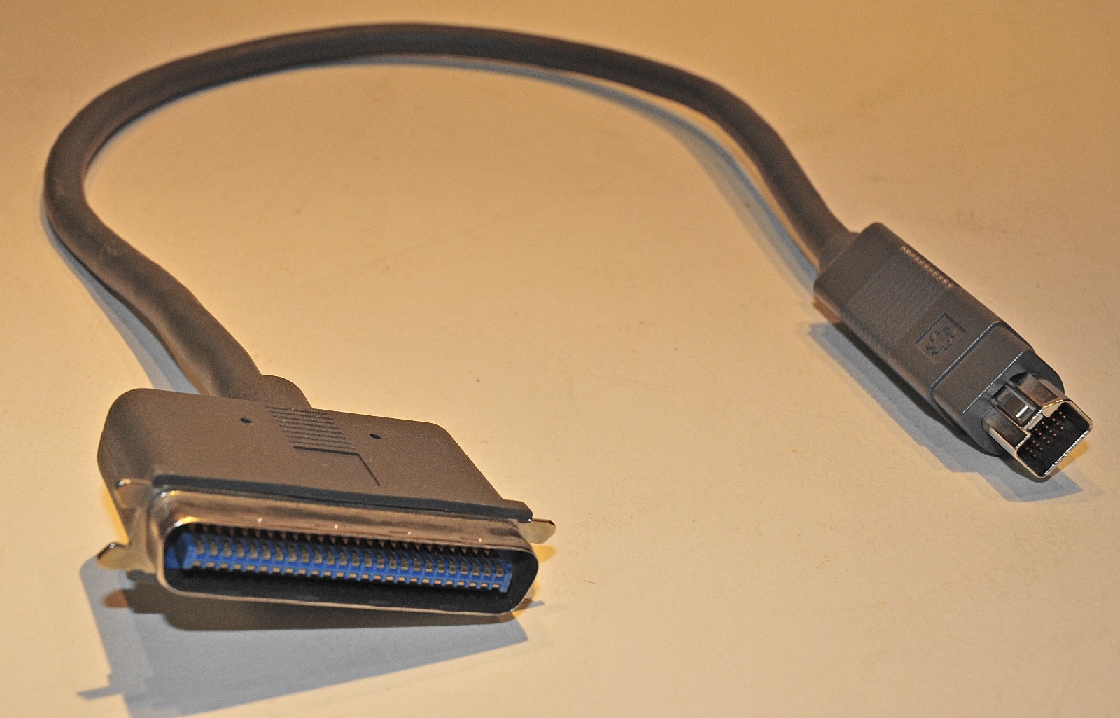 Two Foot Long SCSI Cable for Apple Powerbook:  HDI-30 to Centronics 50 Pin