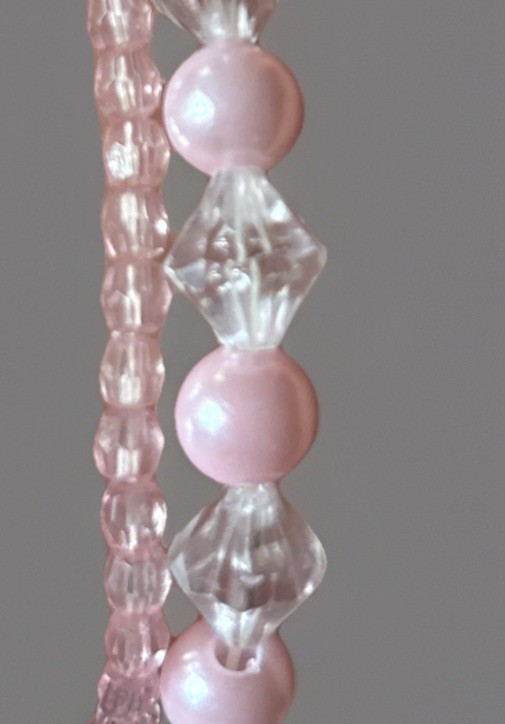 Handmade Pink Beaded Bracelet Set: Two Stackable Bracelets