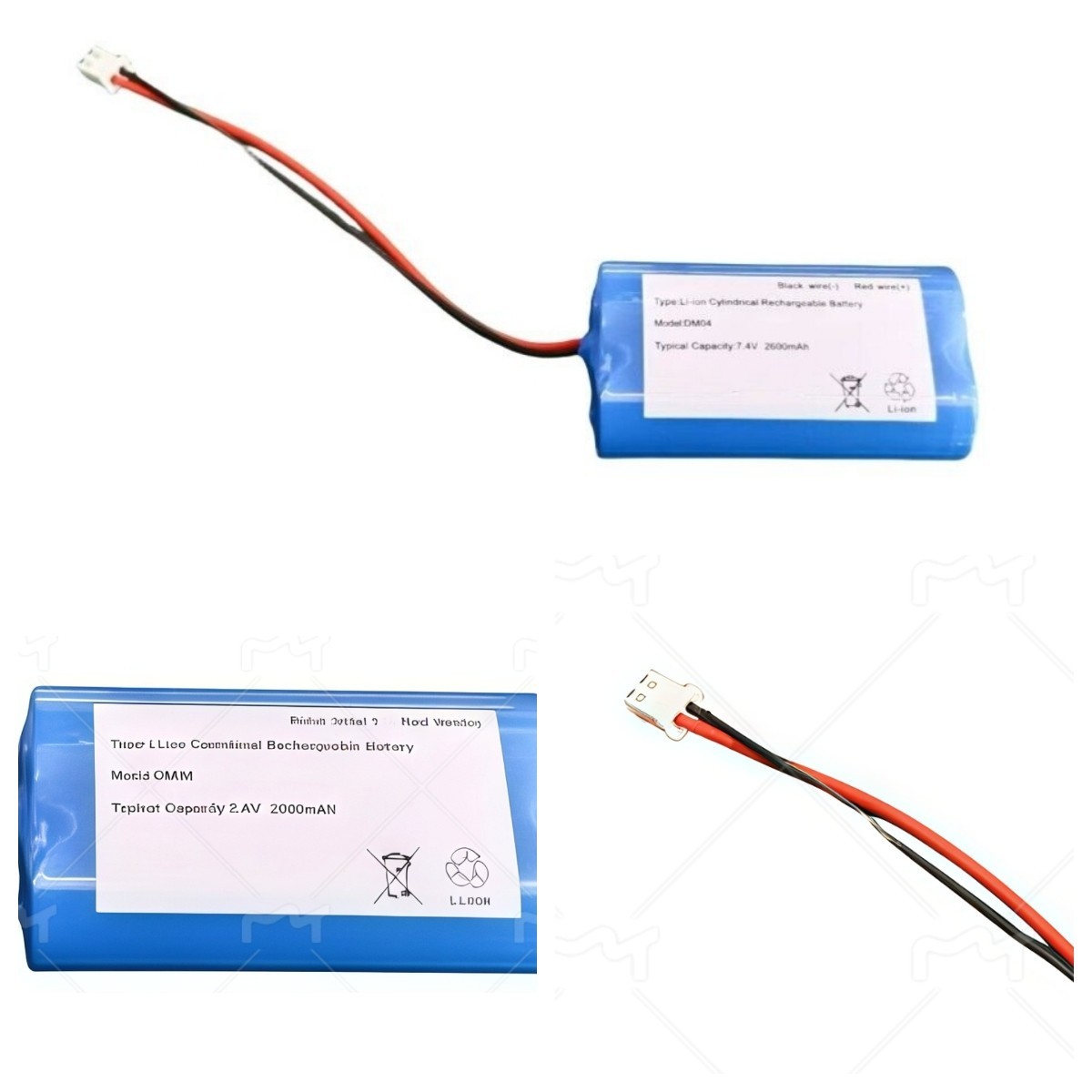 2 Pack-7.4V 2600Mah Rechargeable Battery Lithium Li Ion Batteries with XH2.54-2P